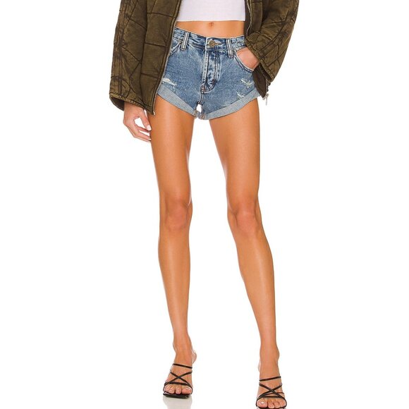 One Teaspoon Bandits Low Waist Denim Short in Cobaine Size 24 - Picture 1 of 4